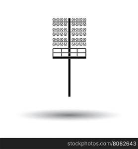 Soccer light mast icon. White background with shadow design. Vector illustration.