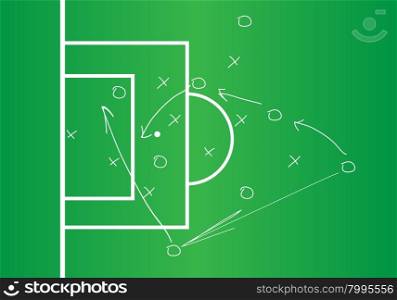 Soccer or football game strategy plan, Soccer Tactic Table. Vector Illustration
