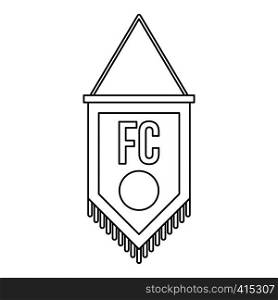 Soccer pennant icon. Outline illustration of soccer pennant vector icon for web. Soccer pennant icon, outline style