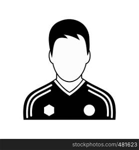 Soccer player black simple icon isolated on white background. Soccer player black simple icon