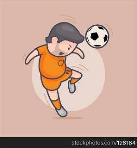 Soccer player characters showing different movement and soccer uniform, vector illustration and design.. Soccer player character design.