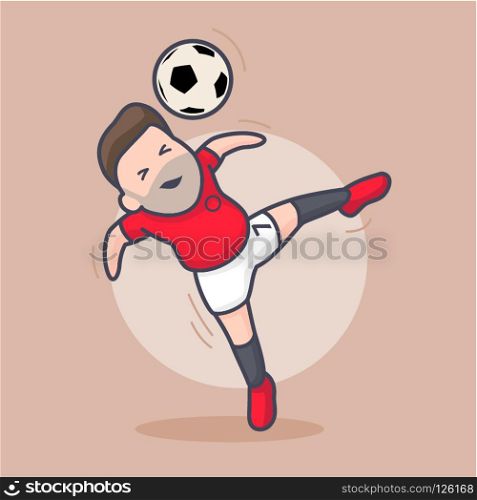 Soccer player characters showing different movement and soccer uniform, vector illustration and design.. Soccer player character design.