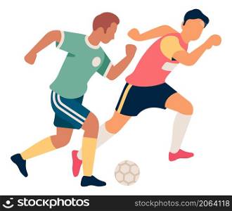 Soccer player dribbling ball. Man trying to tackle isolated on white background. Soccer player dribbling ball. Man trying to tackle
