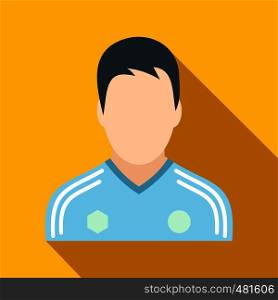 Soccer player flat icon on a yellow background. Soccer player flat icon