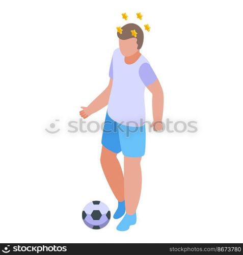 Soccer player health icon isometric vector. Sport doctor. Patient therapy. Soccer player health icon isometric vector. Sport doctor