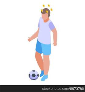 Soccer player health icon isometric vector. Sport doctor. Patient therapy. Soccer player health icon isometric vector. Sport doctor