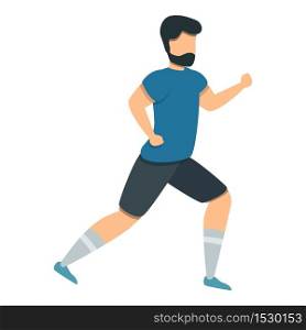 Soccer player running icon. Cartoon of soccer player running vector icon for web design isolated on white background. Soccer player running icon, cartoon style