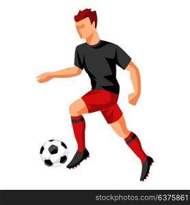 Soccer player with ball. Sports football illustration. Soccer player with ball. Sports football illustration.