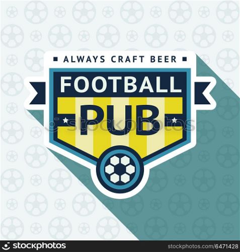 Soccer pub badge. Soccer pub badge, vector illustration 10 EPS, on a blue background