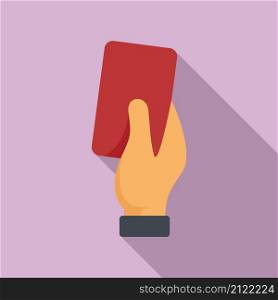 Soccer referee red card icon flat vector. Football penalty. Sport judge. Soccer referee red card icon flat vector. Football penalty
