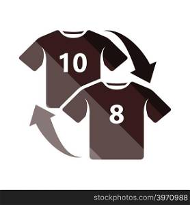 Soccer replace icon. Flat color design. Vector illustration.