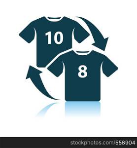 Soccer Replace Icon. Shadow Reflection Design. Vector Illustration.