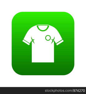 Soccer shirt icon digital green for any design isolated on white vector illustration. Soccer shirt icon digital green