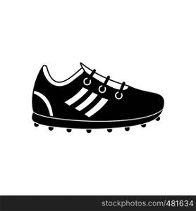 Soccer shoes black simple icon isolated on white background. Soccer shoes black simple icon