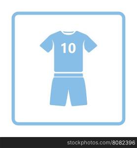 Soccer uniform icon. Blue frame design. Vector illustration.