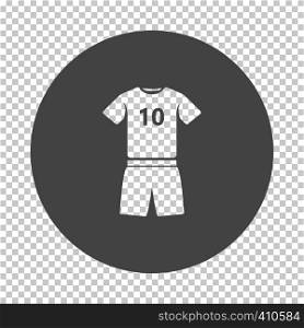 Soccer uniform icon. Subtract stencil design on tranparency grid. Vector illustration.