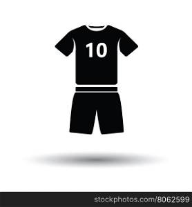 Soccer uniform icon. White background with shadow design. Vector illustration.
