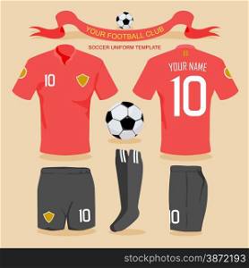 Soccer uniform template for your football club, illustration by vector design.