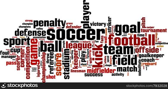 Soccer word cloud concept. Vector illustration