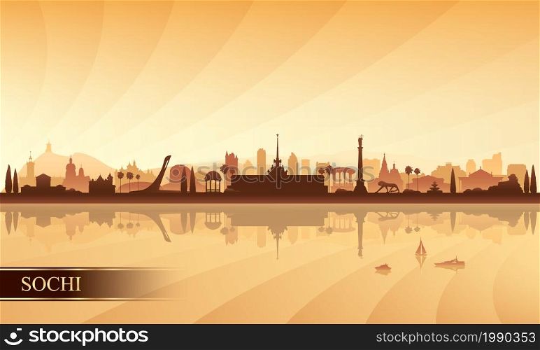 Sochi city skyline silhouette background, vector illustration