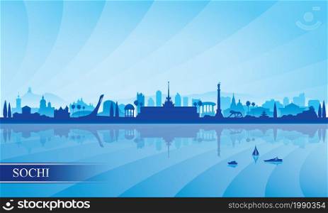Sochi city skyline silhouette background, vector illustration