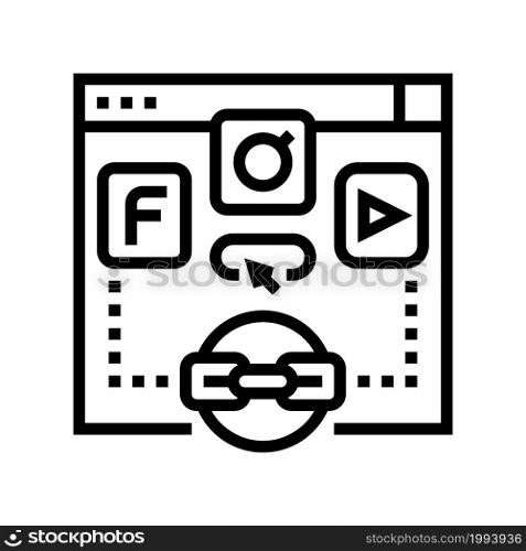 social bookmarking line icon vector. social bookmarking sign. isolated contour symbol black illustration. social bookmarking line icon vector illustration