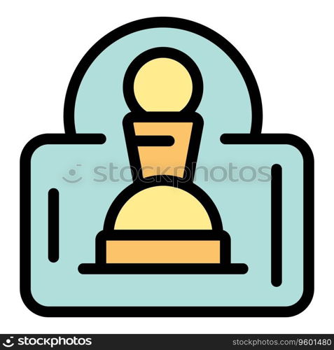 Social chess icon outline vector. Game board. Computer bet color flat. Social chess icon vector flat