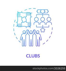 Social club participation blue gradient concept icon. People group role in community. Social participation. Team engagement abstract idea thin line illustration. Vector isolated outline color drawing. Social club participation blue gradient concept icon