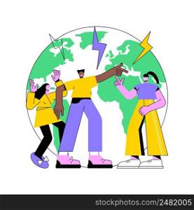 Social conflict abstract concept vector illustration. Social relations, interaction power, conflict between classes, multiracial angry people, school bullying, abuse, aggressive abstract metaphor.. Social conflict abstract concept vector illustration.