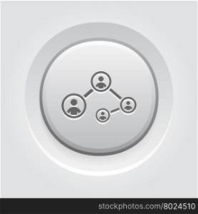 Social Connections Icon. Social Connections Icon. Business Concept. Grey Button Design