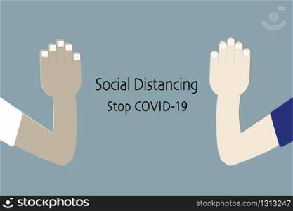 Social distancing concept, Thai Wai, Coronavirus pandemic 2019-ncov prevention, Virus spread prevention. Quarantine measures concept