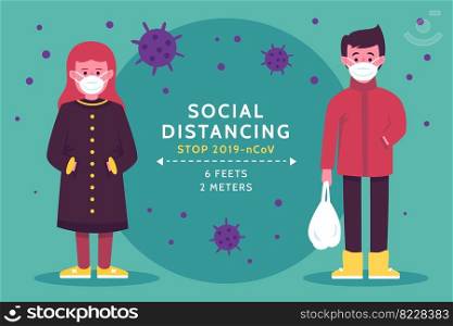 social distancing coronavirus concept