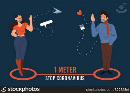 social distancing coronavirus concept