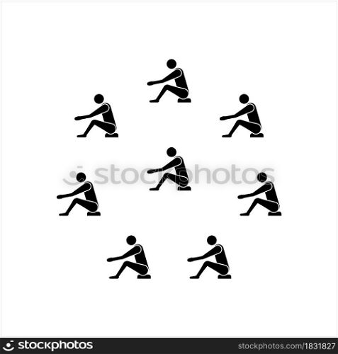 Social Distancing Icon, Physical Distancing Icon, Maintain Physical Distance Between People To Prevent The Spread Of A Contagious Disease Vector Art Illustration