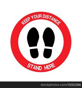 Social Distancing Keep Your Distance Icon. Vector