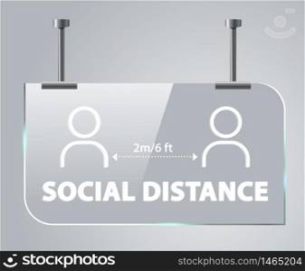 Social distancing of 2 meters / 6 feet distance. Social concepts to reduce the risk of infection Coronovirus epidemic protective.