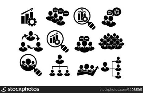 Social group communication, social network icons set n black on isolated white background. EPS 10 vector.. Social group communication, social network icons set n black on isolated white background. EPS 10 vector