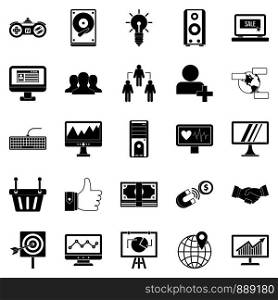 Social icons set. Simple set of 25 social vector icons for web isolated on white background. Social icons set, simple style