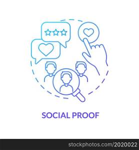 Social influence concept icon. Audience loyalty. Customer review about purchased product. Service quality rating abstract idea thin line illustration. Vector isolated outline color drawing. Social influence concept icon