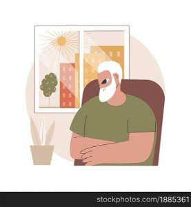 Social isolation abstract concept vector illustration. Social deprivation, isolation effect, old people loneliness, elderly person problem, disabled, mental health, living alone abstract metaphor.. Social isolation abstract concept vector illustration.