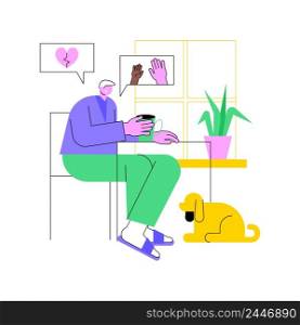 Social isolation abstract concept vector illustration. Social deprivation, isolation effect, old people loneliness, elderly person problem, disabled, mental health, living alone abstract metaphor.. Social isolation abstract concept vector illustration.