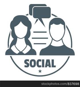 Social logo. Simple illustration of social vector logo for web. Social logo, simple gray style