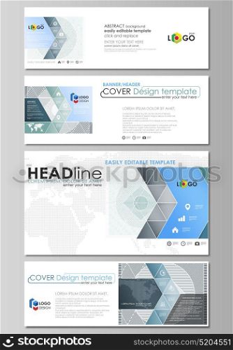 Social media and email headers set, modern banners. Abstract design templates, vector layouts in popular sizes. Minimalistic background with lines. Gray color geometric shapes, simple pattern.. Social media and email headers set, modern banners. Business templates. Easy editable abstract design template, vector layouts in popular sizes. Minimalistic background with lines. Gray color geometric shapes forming simple beautiful pattern.