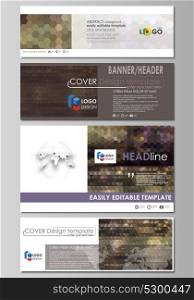 Social media and email headers set, modern banners. Business design templates, vector layouts in popular sizes. Abstract multicolored backgrounds. Geometrical patterns. Triangular or hexagonal style.. Social media and email headers set, modern banners. Business design templates, vector layouts in popular sizes. Abstract multicolored backgrounds. Geometrical patterns. Triangular or hexagonal style