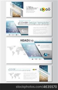 Social media and email headers set, modern banners. Business templates. Cover design template, flat layout in popular sizes. Christmas decoration, vector background with shiny snowflakes, stars.