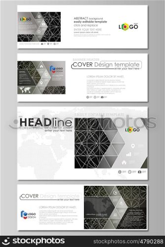 Social media and email headers set, modern banners. Business templates. Easy editable abstract design template, vector layouts in popular sizes. Celtic pattern. Abstract ornament, geometric vintage texture, medieval classic ethnic style.