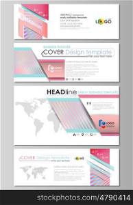 Social media and email headers set, modern banners. Business templates. Easy editable abstract design template, vector layouts in popular sizes.