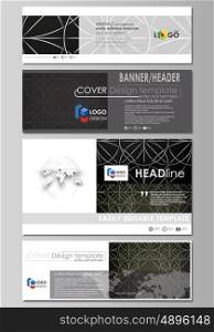 Social media and email headers set, modern banners. Business templates. Easy editable abstract design template, vector layouts in popular sizes. Celtic pattern. Abstract ornament, geometric vintage texture, medieval classic ethnic style.