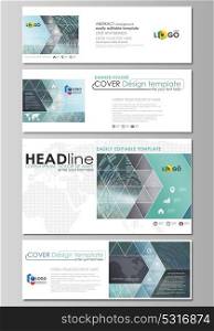 Social media and email headers set, modern banners. Business templates. Abstract design template, vector layouts in popular sizes. Technology background in geometric style made from circles.. Social media and email headers set, modern banners. Business templates. Easy editable abstract design template, vector layouts in popular sizes. Technology background in geometric style made from circles.