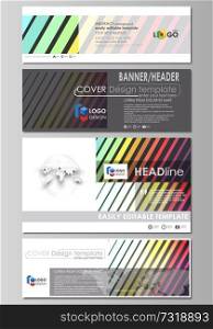 Social media and email headers set, modern banners. Business templates. Easy editable abstract design template, flat layout in popular sizes, vector illustration. Bright color rectangles, colorful design with geometric rectangular shapes forming abstract beautiful background.. Social media and email headers set, modern banners. Business templates. Vector layout in popular sizes. Bright color rectangles, colorful design with geometric rectangular shapes, abstract background.